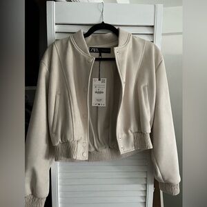Zara Suede Bomber Jacket